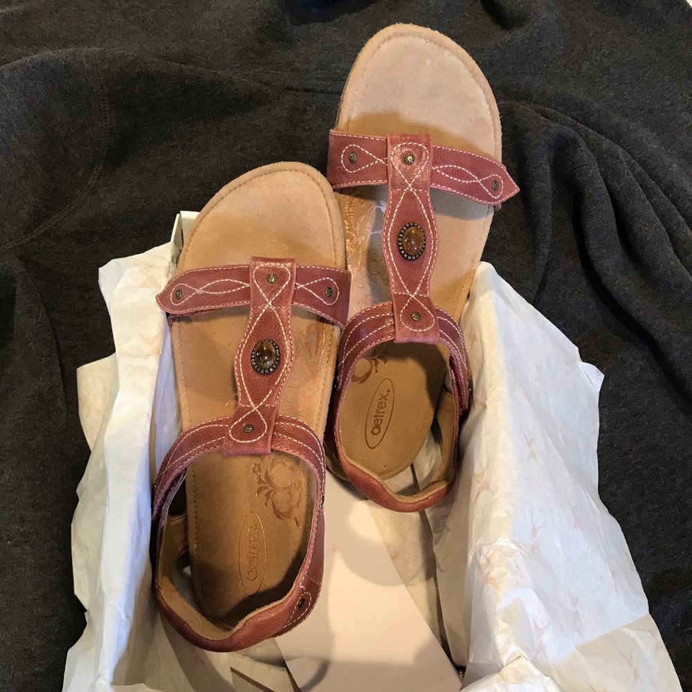 Aetrex Orthotic Leather Sandal